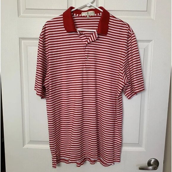 Fairway & Greene F&G Men’s Large Red White Striped Polo Shirt Golf - Picture 1 of 10